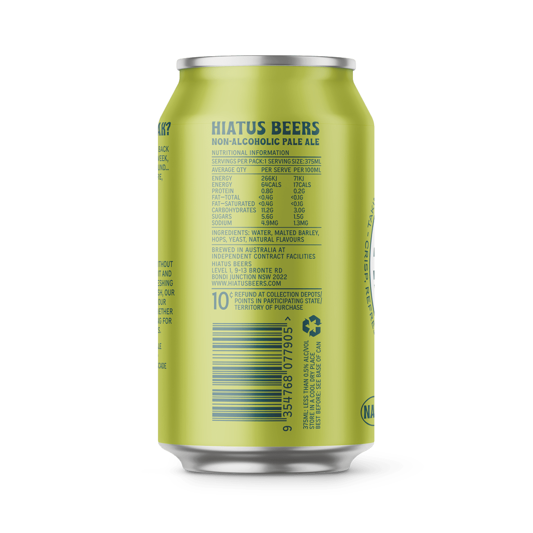 Hiatus Beers Non - Alcoholic Pale Ale 375ml | Hiatus Beers | Craftzero