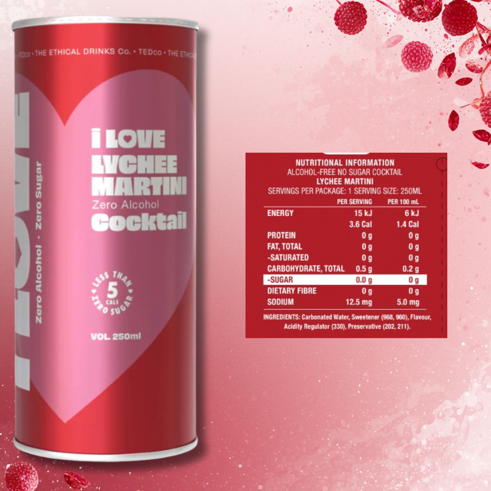 I Love Non-Alc Lychee Martini Cocktail 250ml - I Love - Craftzero