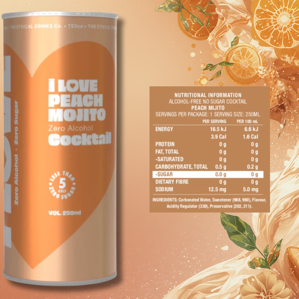 I Love Non-Alc Peach Mojito Cocktail 250ml - I Love - Craftzero