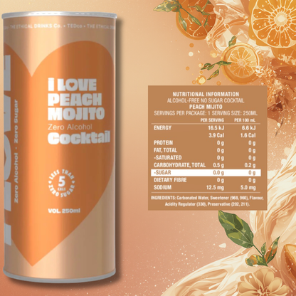 I Love Non-Alc Peach Mojito Cocktail 250ml - I Love - Craftzero