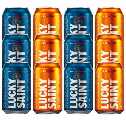 Lucky Saint Lager + Hazy IPA Zero Beer Bundle (12 Cans) - Lucky Saint - Craftzero