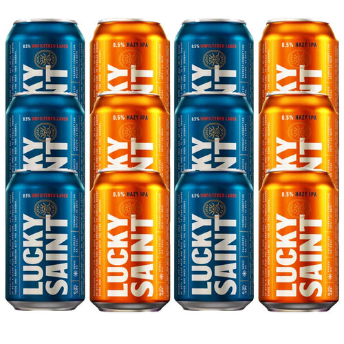 Lucky Saint Lager + Hazy IPA Zero Beer Bundle (12 Cans) - Lucky Saint - Craftzero