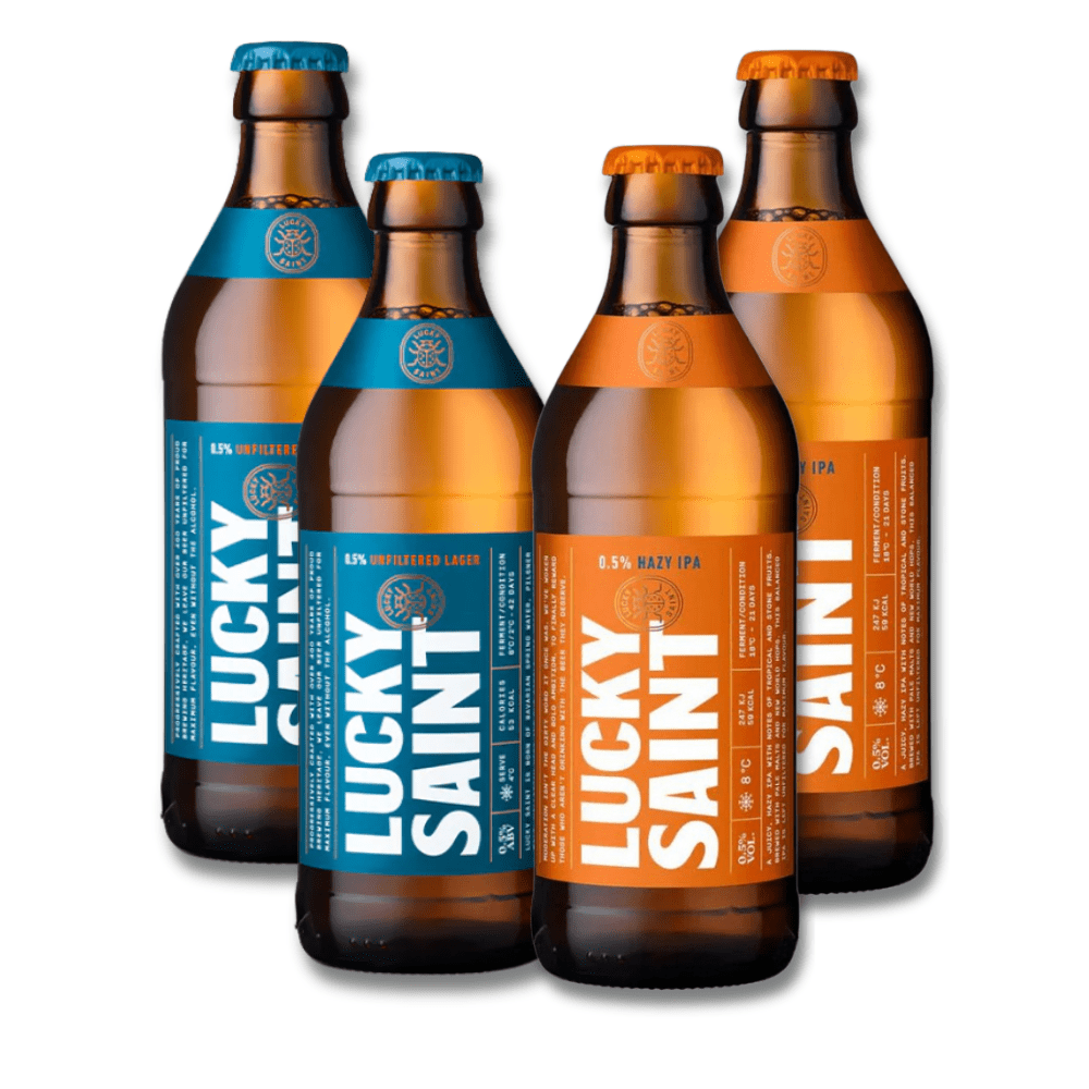 Lucky Saint Unfiltered Lager + Hazy IPA Bundle (16 Bottles) | Modus Brewing | Craftzero