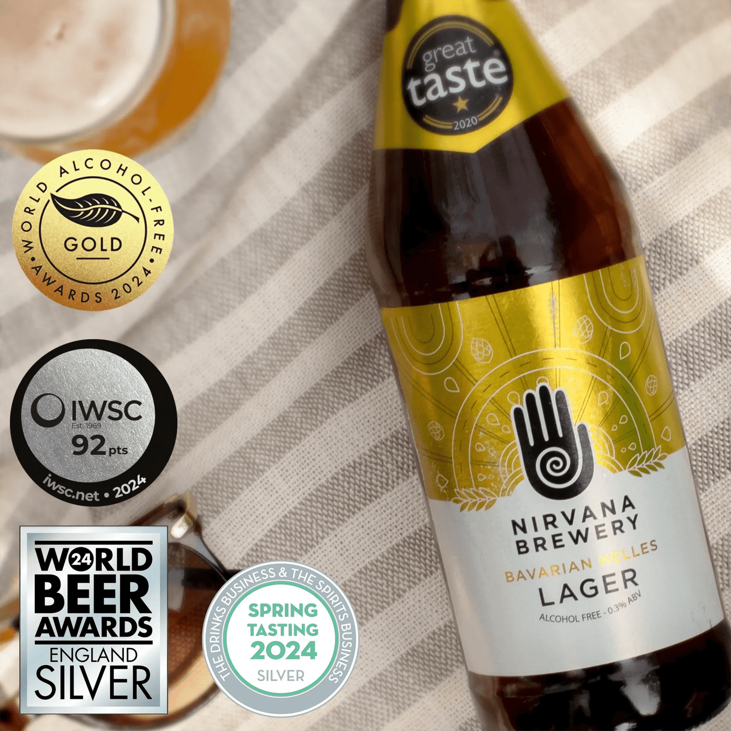 Nirvana Bavarian Helles Zero Lager 500ml ***BBD 04/26*** - Nirvana - Craftzero