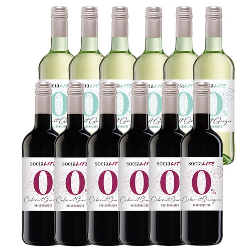 SociaLITE 12 Bottle Bundle - Pinot Grigio & Cabernet Sauvignon 750ml Alcohol Removed - SociaLite - Craftzero