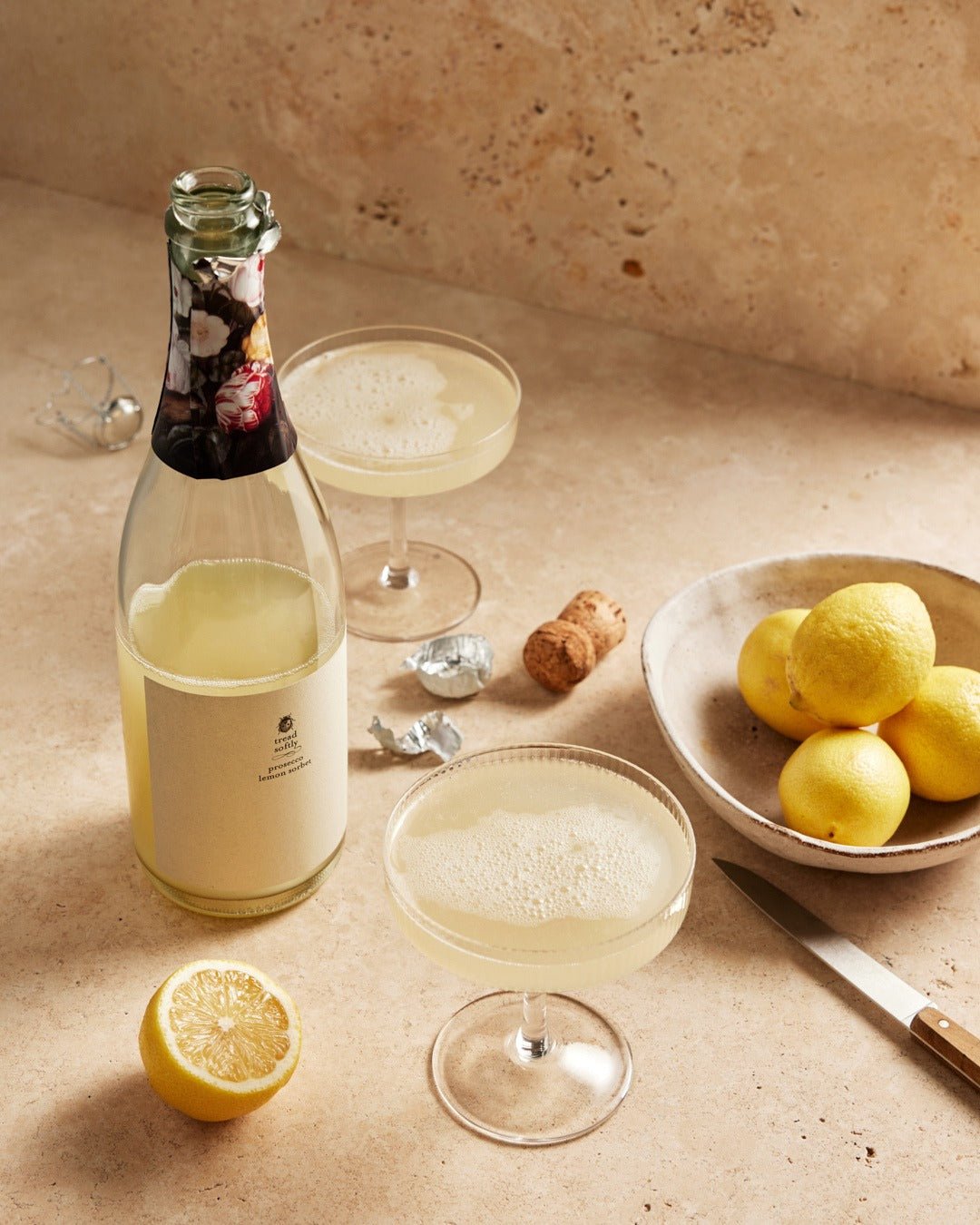 Tread Softly Everything Except Alcohol - Free Prosecco Lemon Sorbet 750mL | Tread Softly | Craftzero
