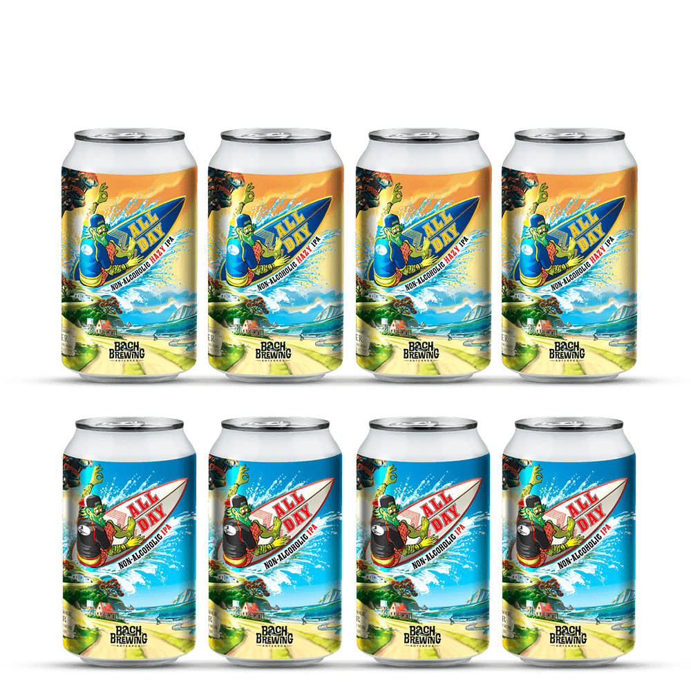 Bach Brewing All Day Duo: Non-Alcoholic IPA & Hazy IPA Bundle (12x330mL Cans ) - Bach Brewing - Craftzero